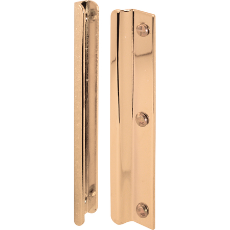 Prime-Line 6 in. Bright Brass, Steel Constructed Latch Shield, For Swing-In Doors Single Pack U 9512